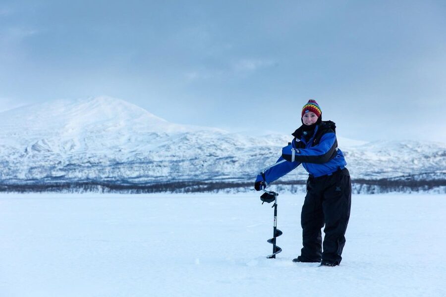 Abisko: Lake Torneträsk Arctic Ice Fishing Trip - Getting onto the ice: walk first, then snowmobile when it’s safe