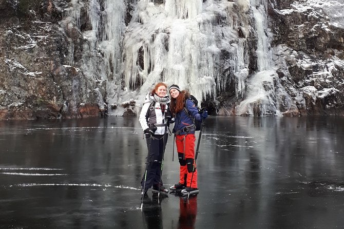 Beginner friendly Nordic Ice Skating On lakes in Stockholm - Gear fitting and safety brief: why the included kit is more than a convenience