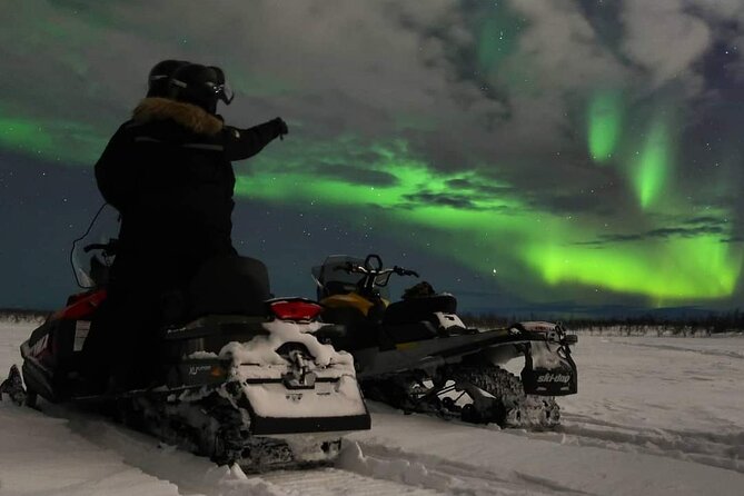 Enjoy the Aurora show on top of the mountain inc tipi dinner - Mt. Ednavaara snowmobile ride: the fun part, with real structure