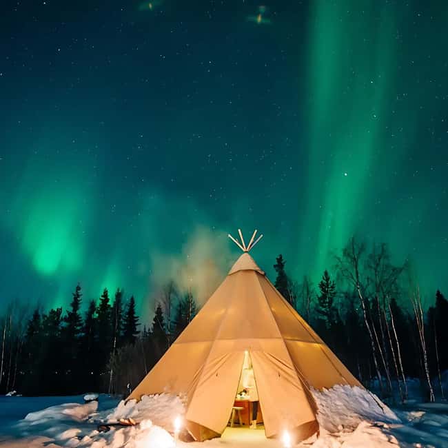 Kiruna: Sami-Inspired BBQ Dinner with Northern Lights Chase - Kiruna after dark, built around warmth and patience