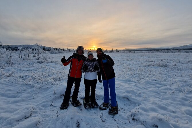 Snowshoe in a Winter Forest - The camp break: hot juice and Kangoskaka by firelight