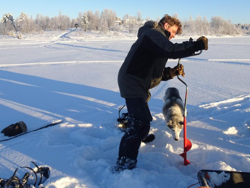 Wilderness Tour with Snowmobile & Ice Fishing - Ice fishing for arctic char: what you’re doing and why it’s worth trying